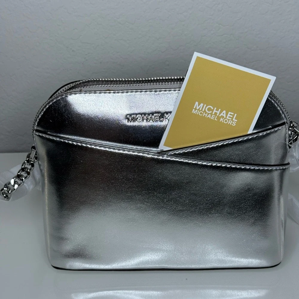 3 pcs MICHAEL KORS Jet Set Travel Dome Crossbody Bag, Coinpouch & Purse Hook! - Picture 7 of 15